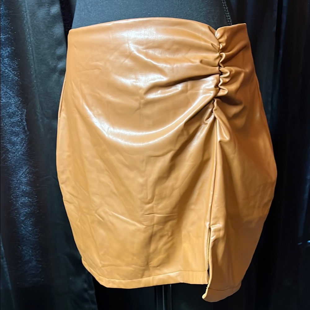 Cream Ruched Mini Pencil Skirt for Night Out